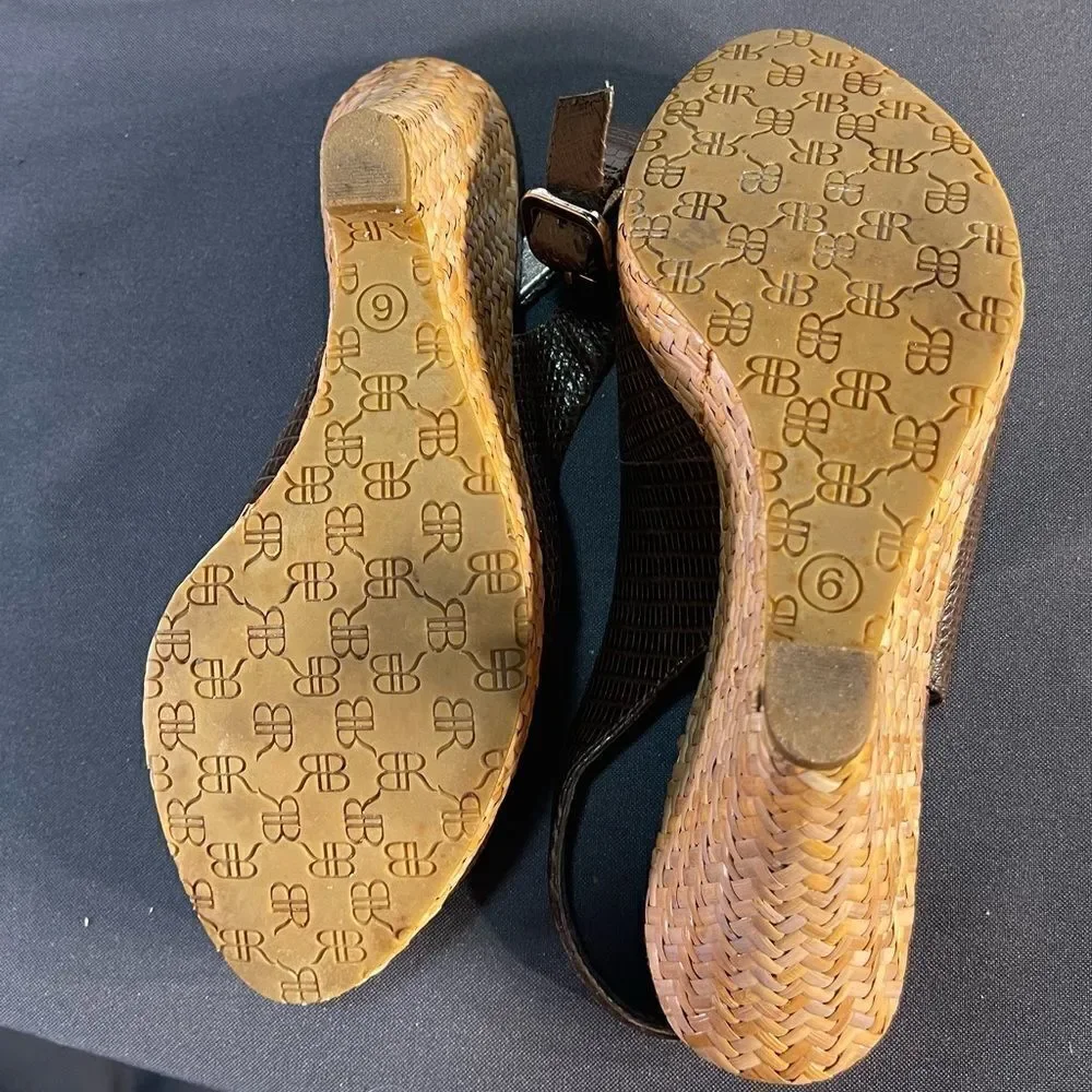 Banana Republic - Brown Reptile Leather - Sling Back Sandals.